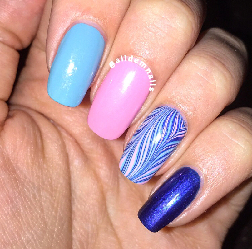 Water marble nails - ALL DEM NAILS